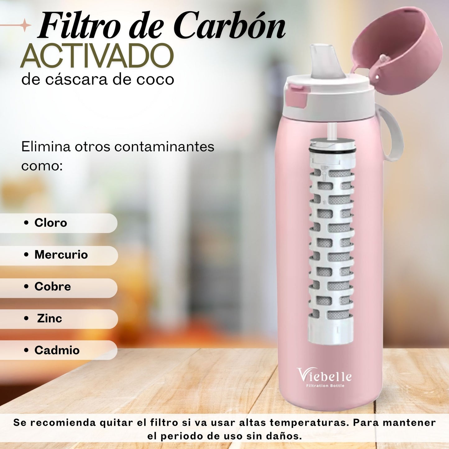 Filtro de Reemplazo para Botella de Agua de Carbon ﻿﻿Ahlstrom