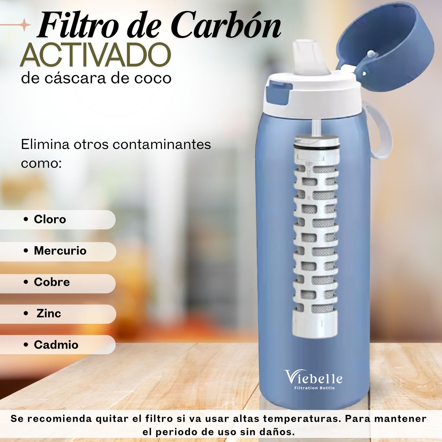 Filtro de Reemplazo para Botella de Agua de Carbon ﻿﻿Ahlstrom